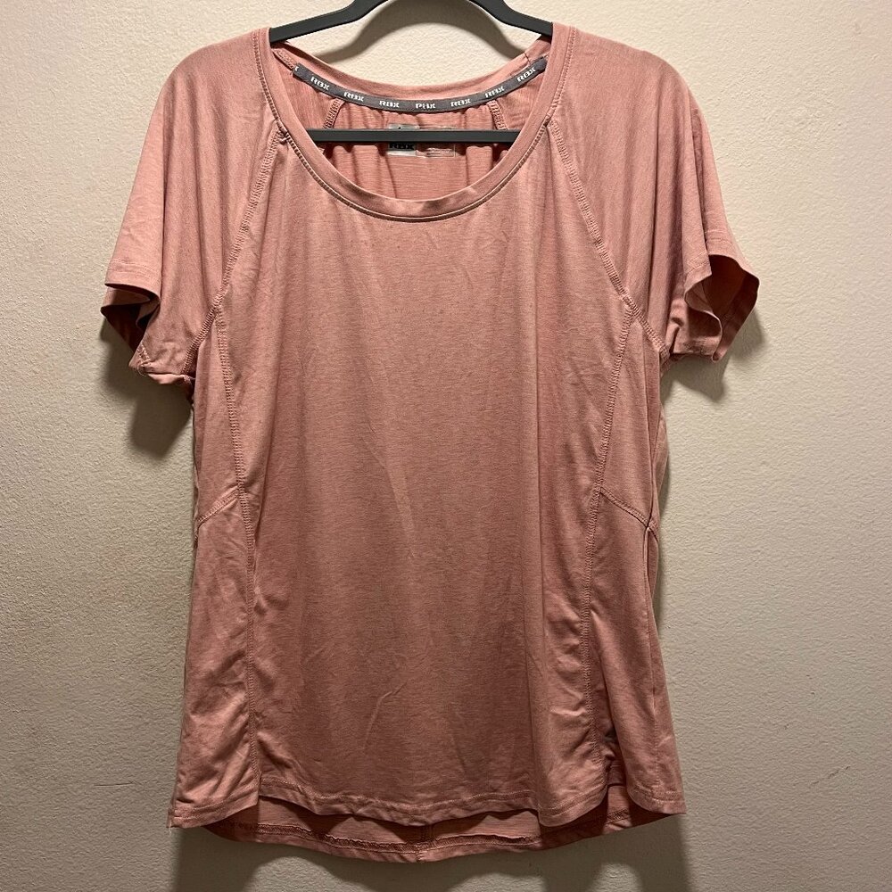 RBX Women's Performance T-Shirt XL Peach V-Neck Stretch Activewear